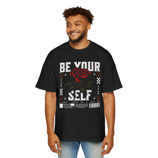 Men's Streetwear Tee - Be Your Self, Casual Oversized Shirt Dark Edition, Trendy Graphic Top, Gift for Men, Summer Fashion Statement