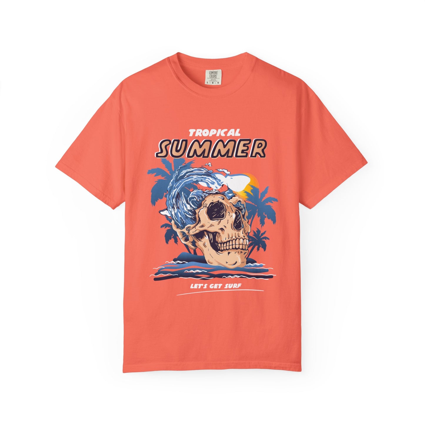 Tropical Summer T-Shirt, Unisex Beach Tee, Skull Graphic Shirt, Vacation Apparel, Summer Celebration Wear, Let’s Get Weird