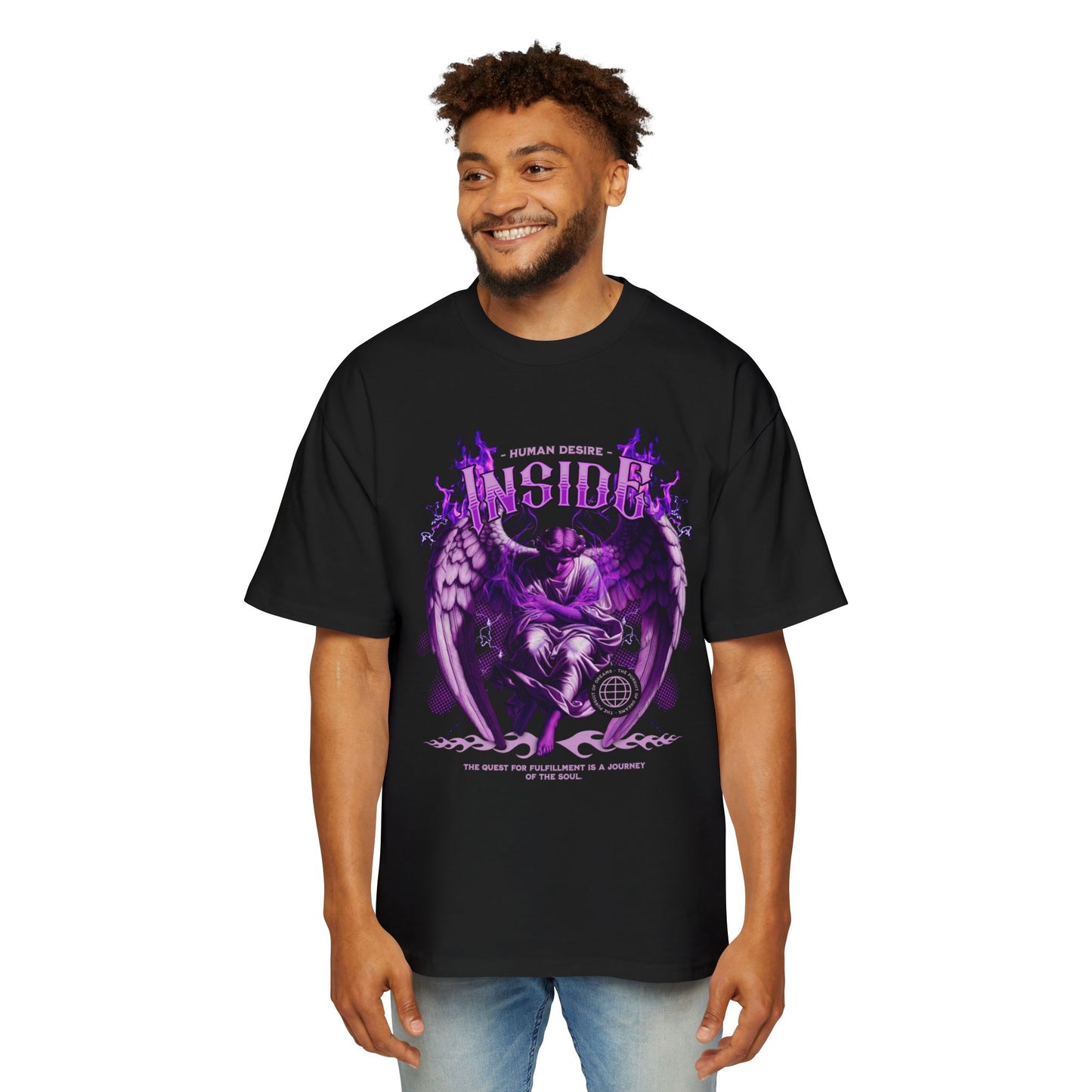 Human Desire Inside Graphic Men's Heavy Oversized Tee