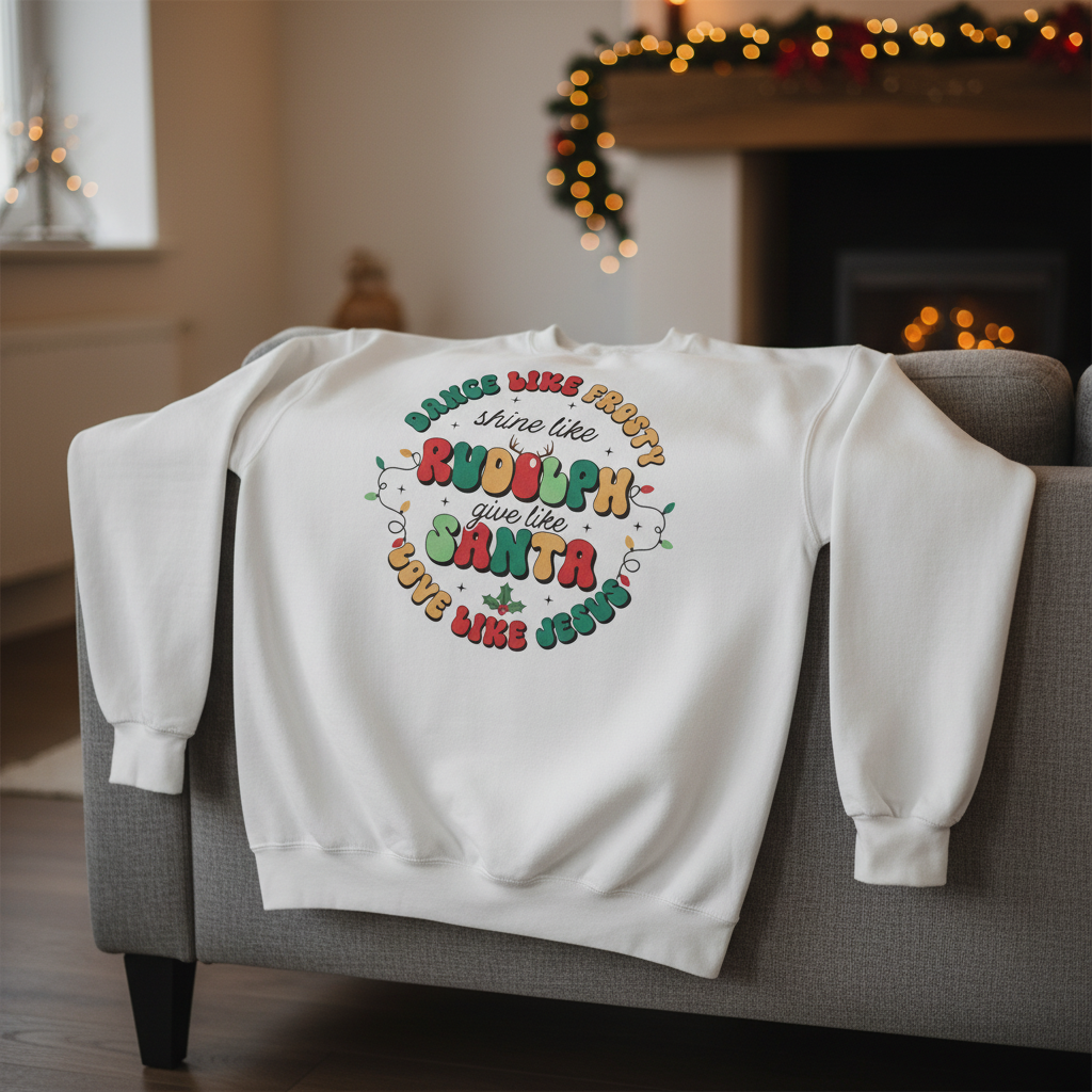 Festive Spirit: Dance, Shine, Give, Love Champion Sweatshirt