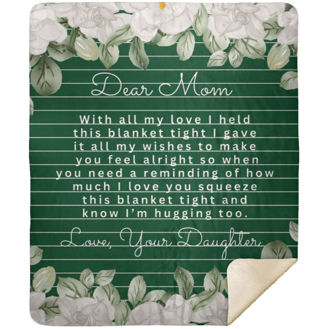 Dear Mom Poem From Daughter Premium Sherpa Blanket 50X60 Gift For Mom Mother's Day Gift