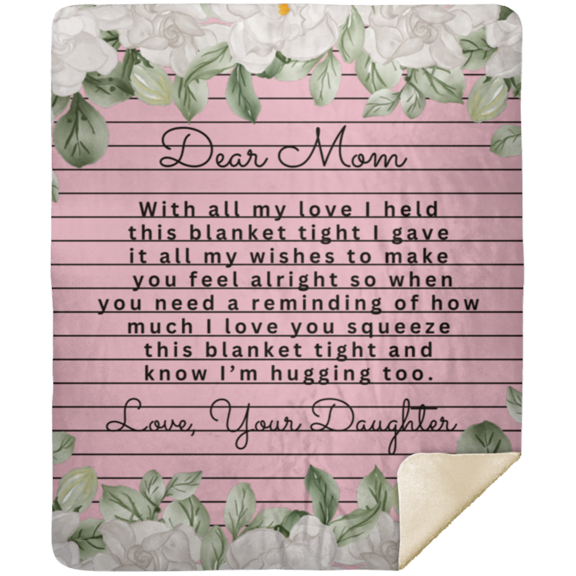 Dear Mom Poem From Daughter Premium Sherpa Blanket 50X60 Gift For Mom Mother's Day Gift