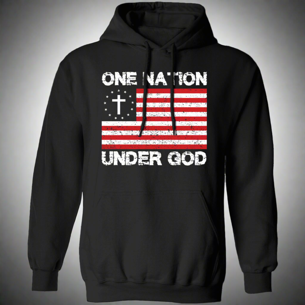 Patriotic Faith: One Nation Under God Pullover Hoodie