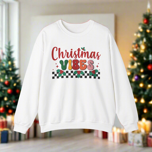 Christmas Vibes Holiday Crewneck Sweatshirt