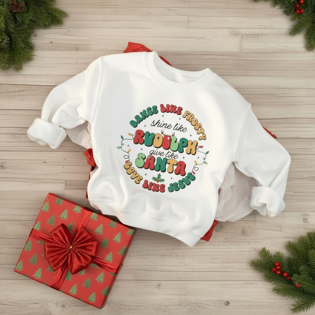 Festive Spirit: Dance, Shine, Give, Love Champion Sweatshirt
