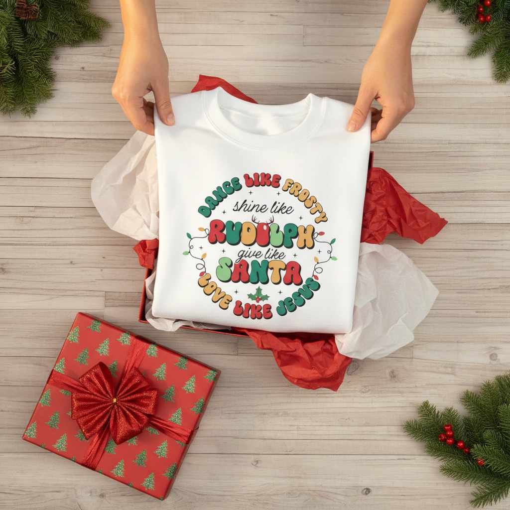 Festive Spirit: Dance, Shine, Give, Love Champion Sweatshirt