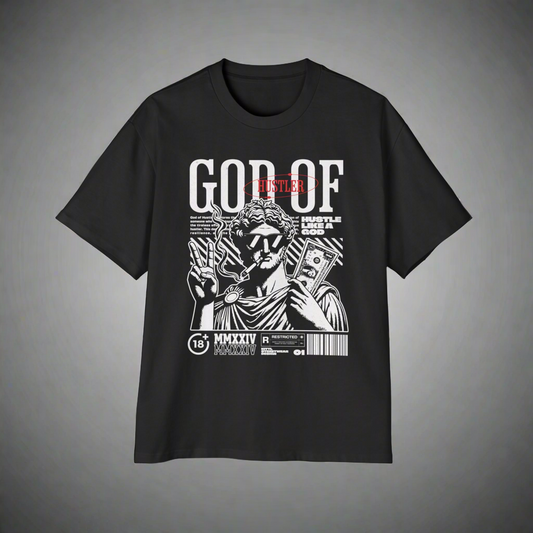 God of Hustle Graphic Men's Heavy Oversized Tee