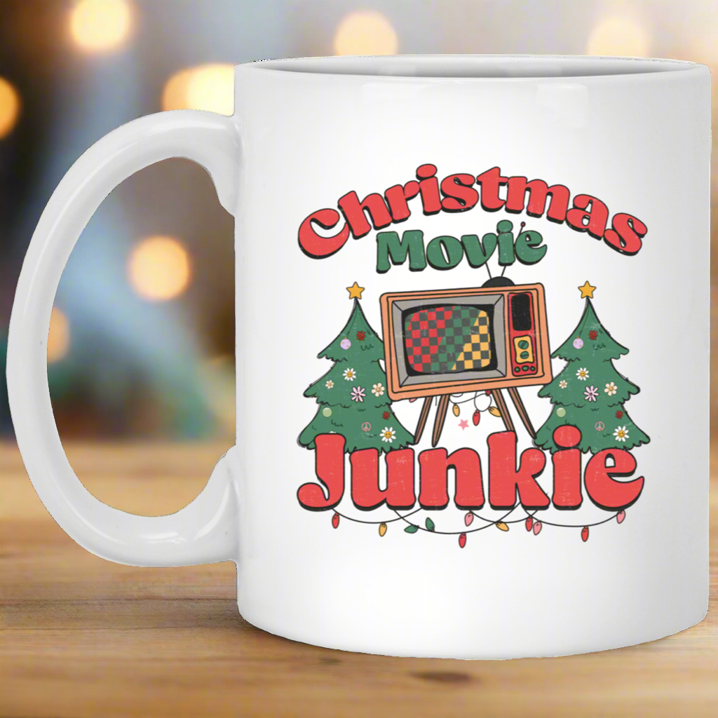 Christmas Movie Junkie 11oz White Mug