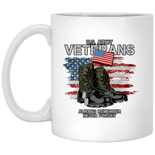 US Army Veterans Never Forget White Mug