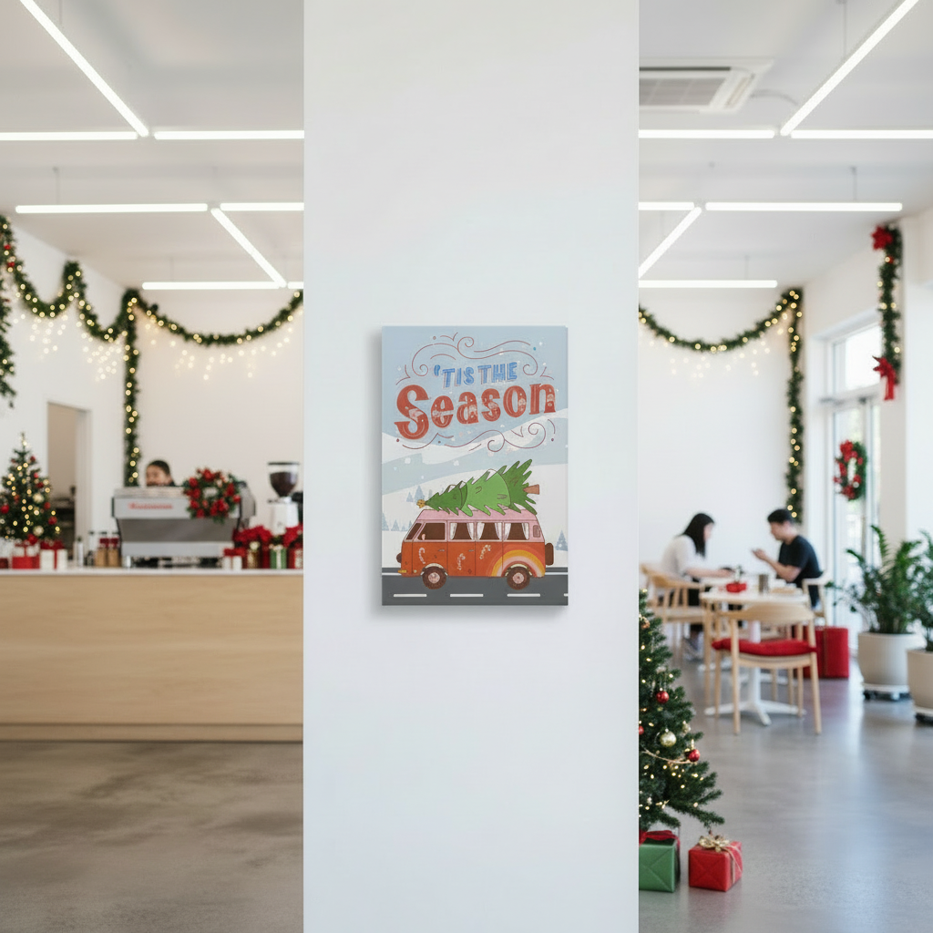 On Canvas 'Tis the Season, Getting into the Spirit of Christmas, Holiday Decoration, Christmas Decoration, Holiday Greeting Canvas