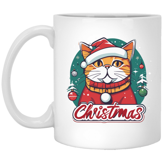 Feline Festivities: Purrfectly Cozy For The Holidays 11oz White Mug