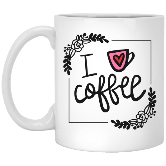 I Heart Coffee 11oz White Mug