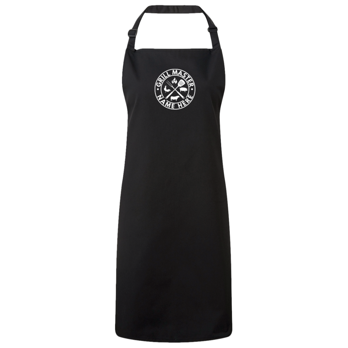 Grill Master Personalized Name Apron Black