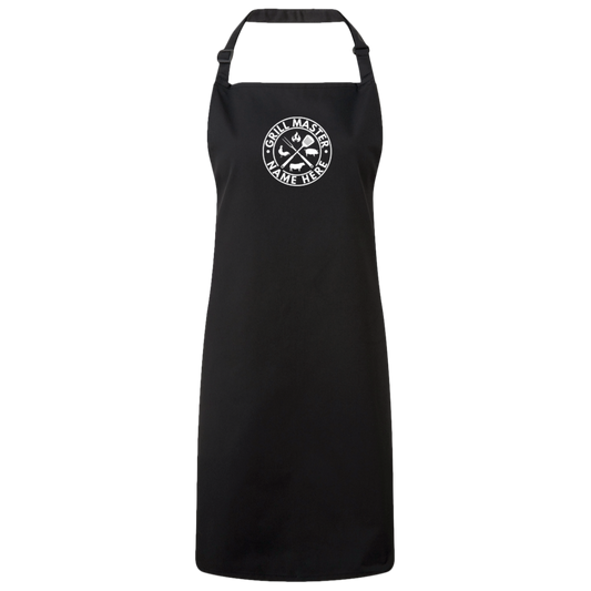 Grill Master Personalized Name Apron Black