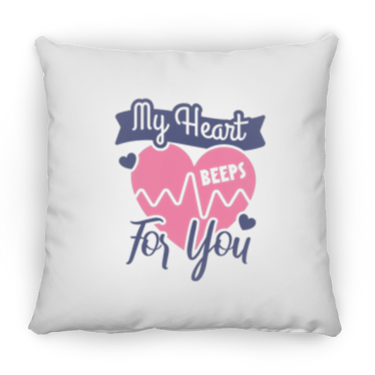 My Heart Beeps For You, Be My Valentine Small Square Pillow