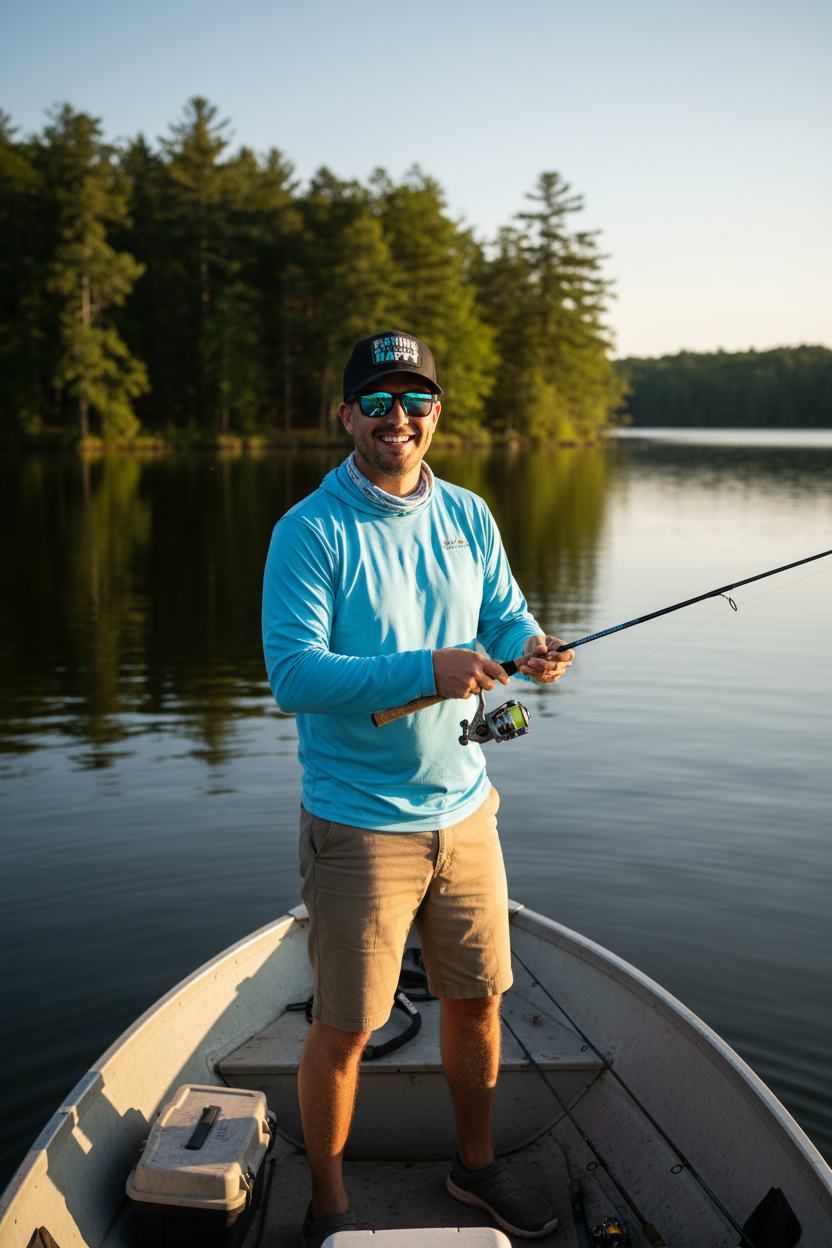 Fishing Makes Me Happy Hat – Funny Fisherman Patch Cap