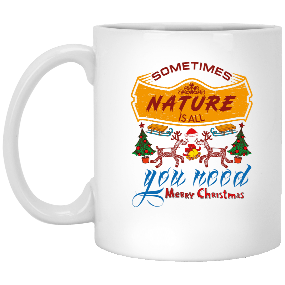 Nature's Peace: Merry Christmas 11oz White Mug