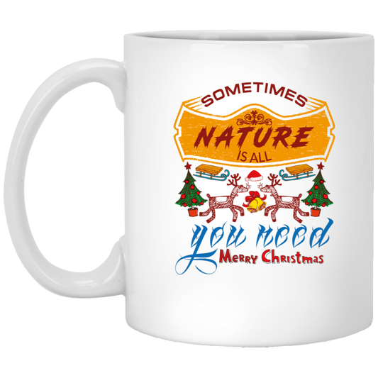 Nature's Peace: Merry Christmas 11oz White Mug