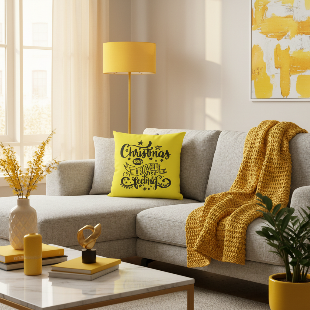 Double Sided Christmas Isn't A Season It's A Feeling Christmas Holiday Pillow, Festive Holiday Decorations, Feeling the Spirit of Christmas, Square Pillow