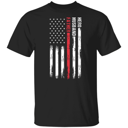Hero Husband Father American Flag T-Shirt