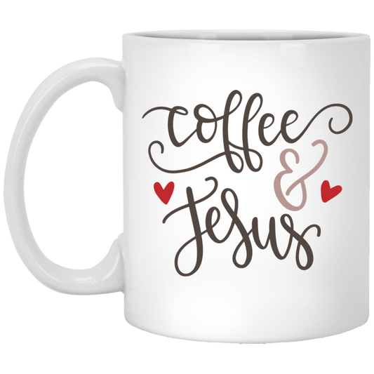 Coffee & Jesus 11oz White Mug