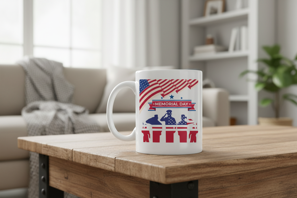 Saluting Our Heroes Memorial Day Tribute White Mug