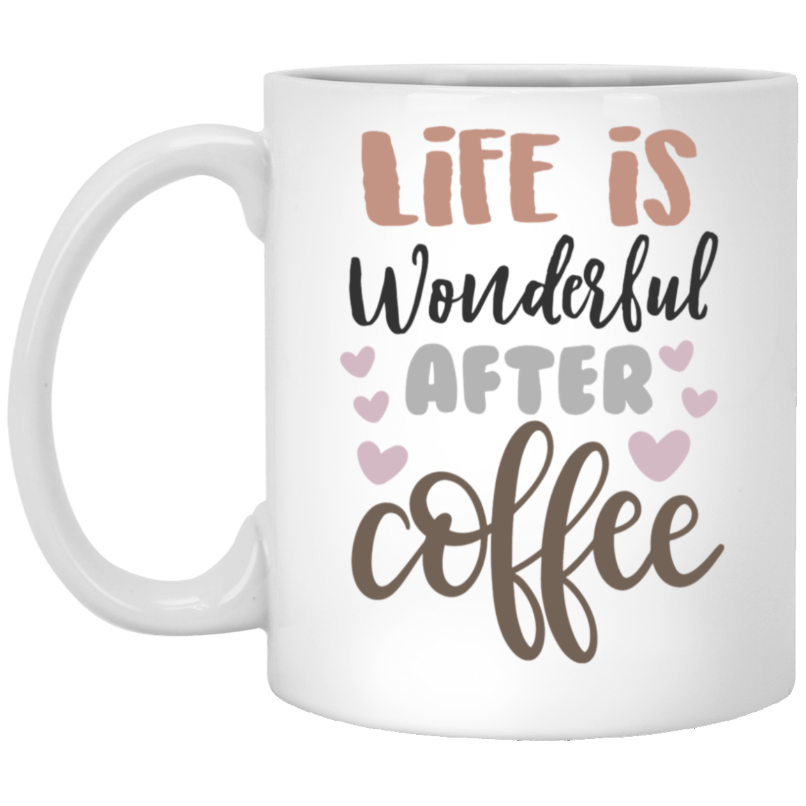 Life Is Wonderful After Coffee 11oz White Mug