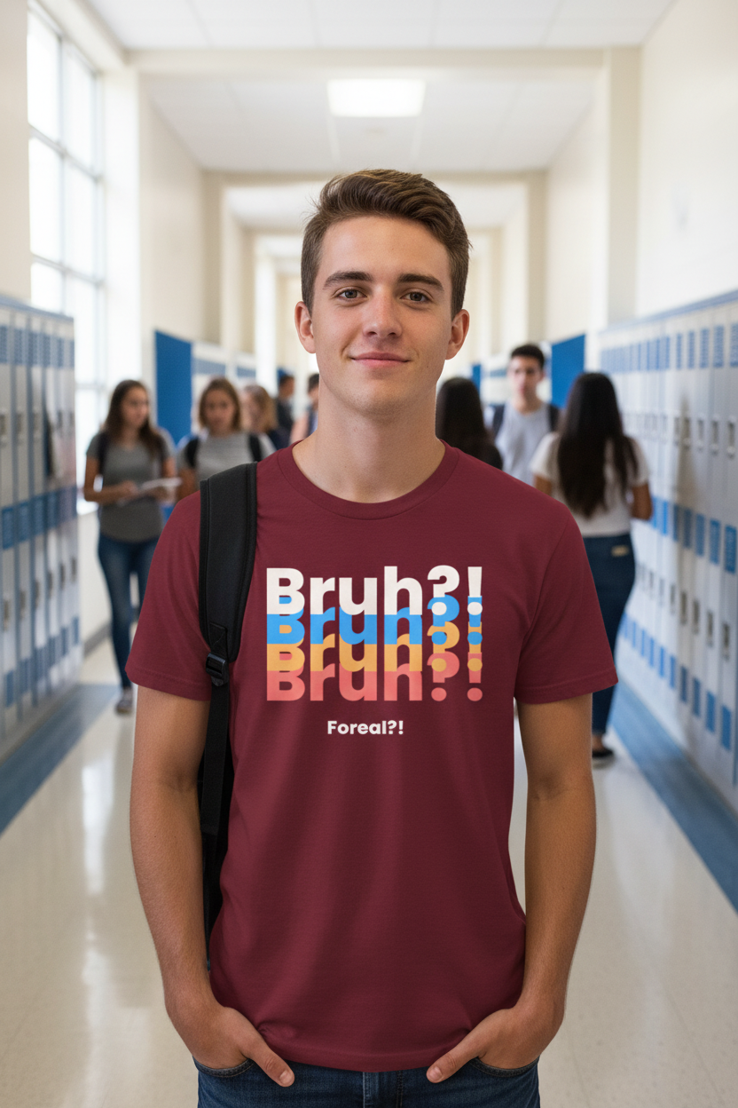 Bruh?! Foreal?! Funny Streetwear Graphic T-Shirt