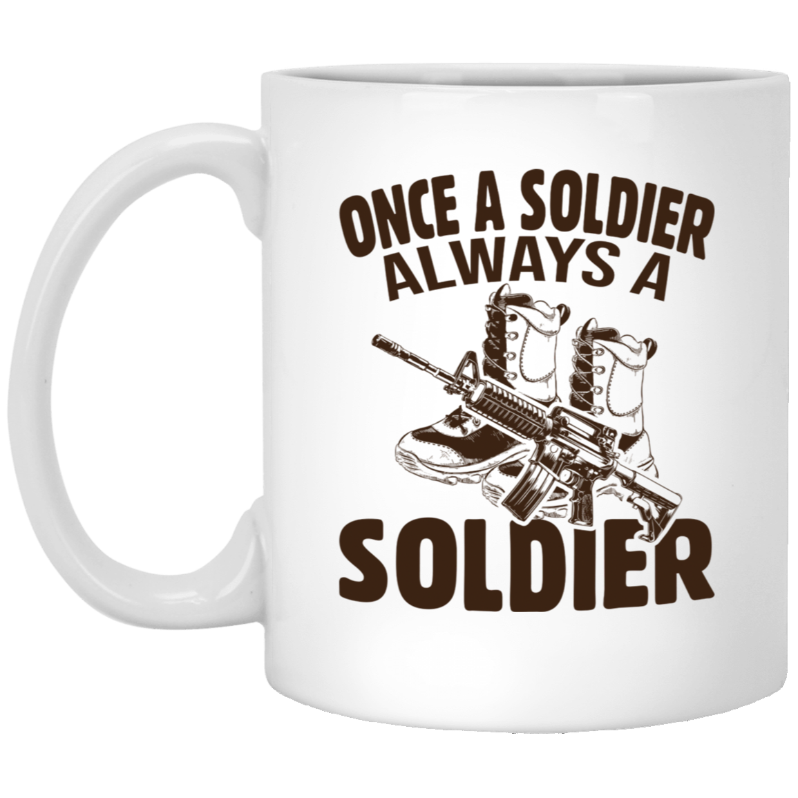 Veterans Day Mug - Unbreakable Spirit: Once A Soldier Always A Soldier - 11oz White Mug