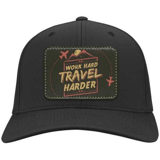 Work Hard Travel Harder Twill Cap - Patch