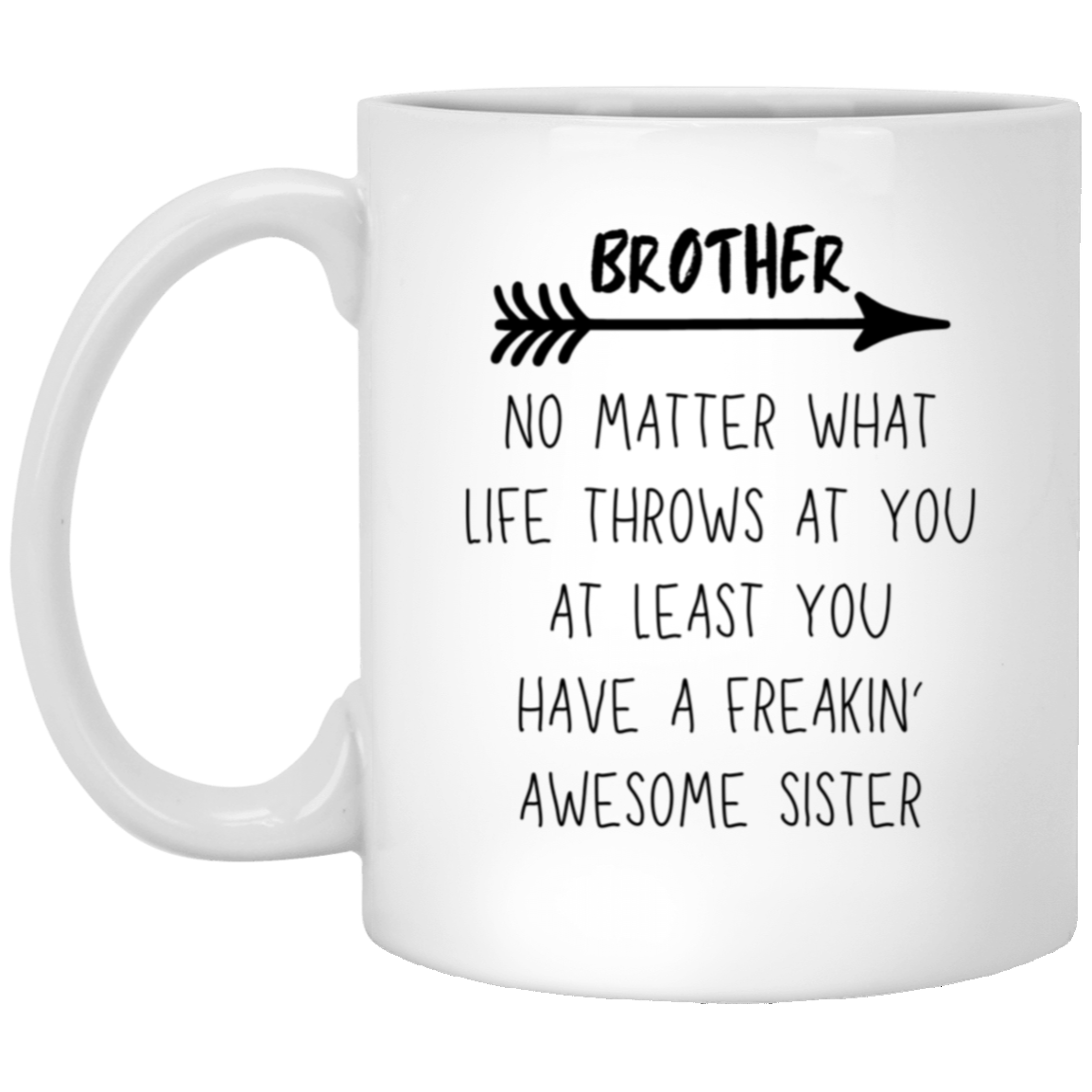 Brother's Awesome Sister: Life's Challenges, Sister's Support 11oz White Mug