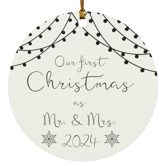 Our First Christmas as Mr & Mrs Circle Ornament