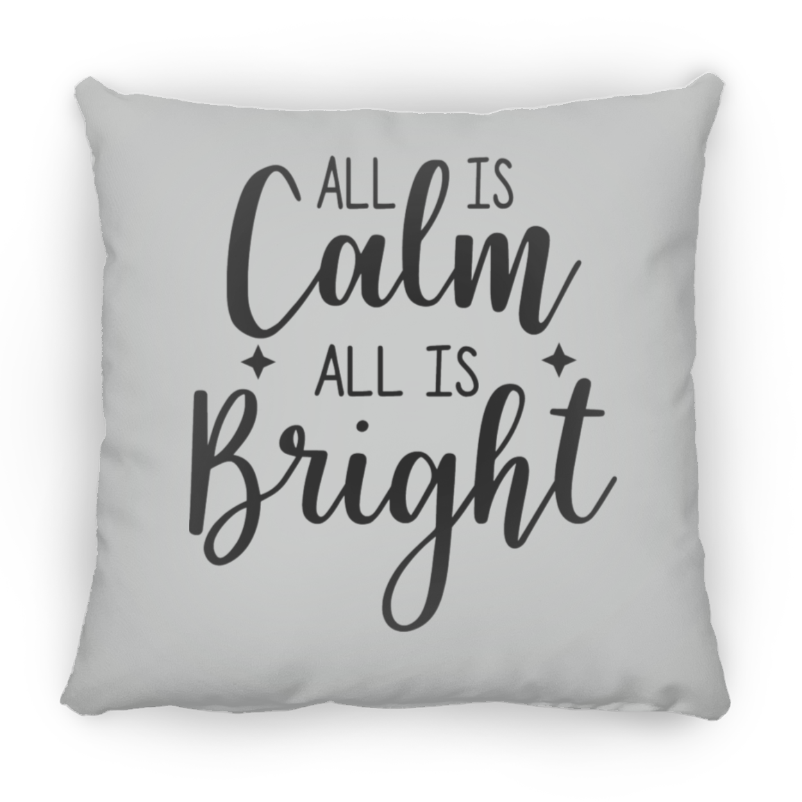 All Is Calm All Is Bright Christmas Holiday Square Pillow, Festive Holiday Decorations, Season Holiday Greetings Pillow