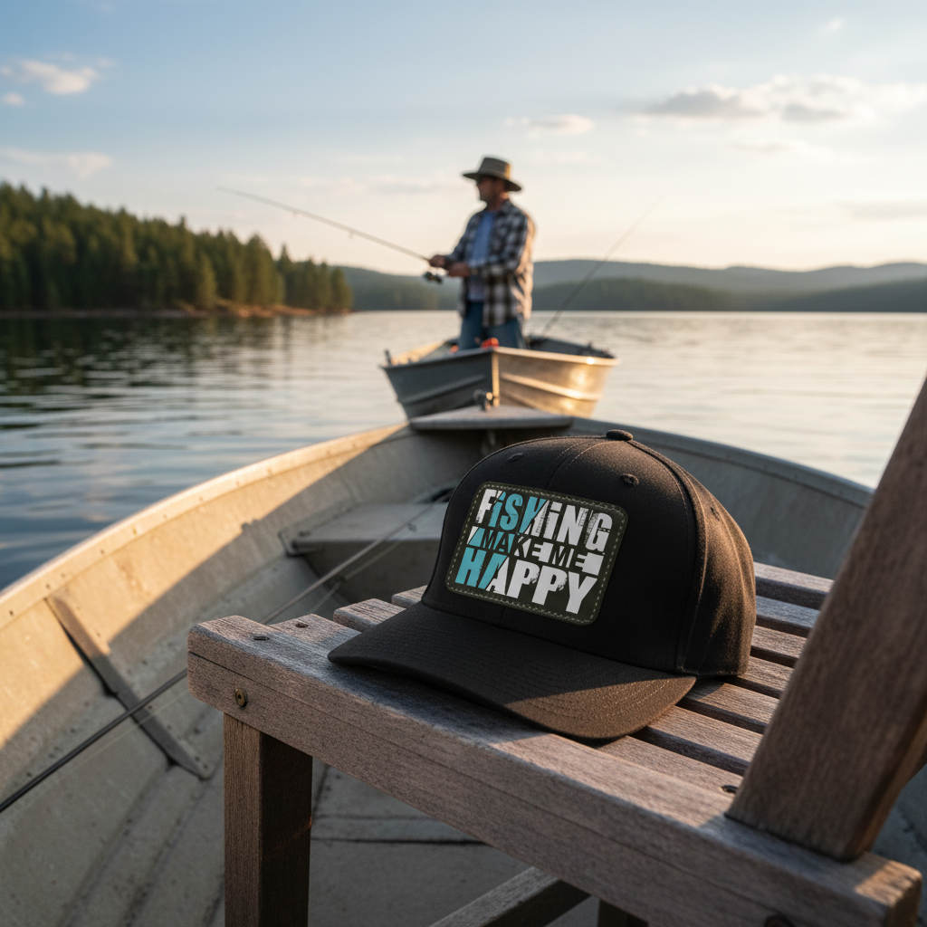 Fishing Makes Me Happy Hat – Funny Fisherman Patch Cap