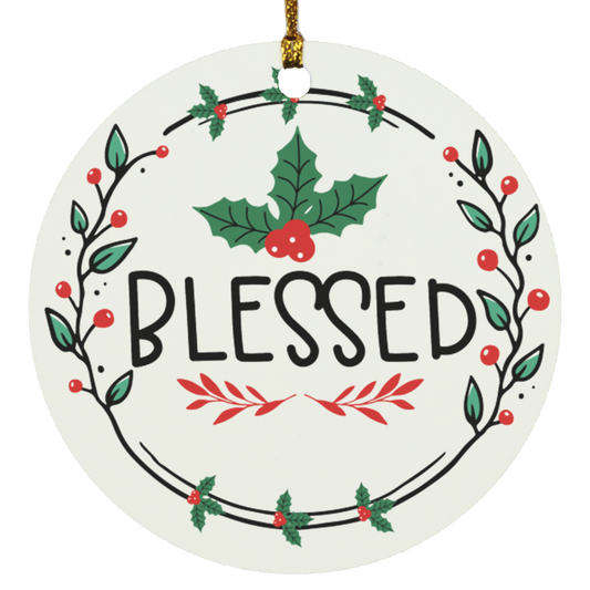 Blessed Christmas Circle Ornament
