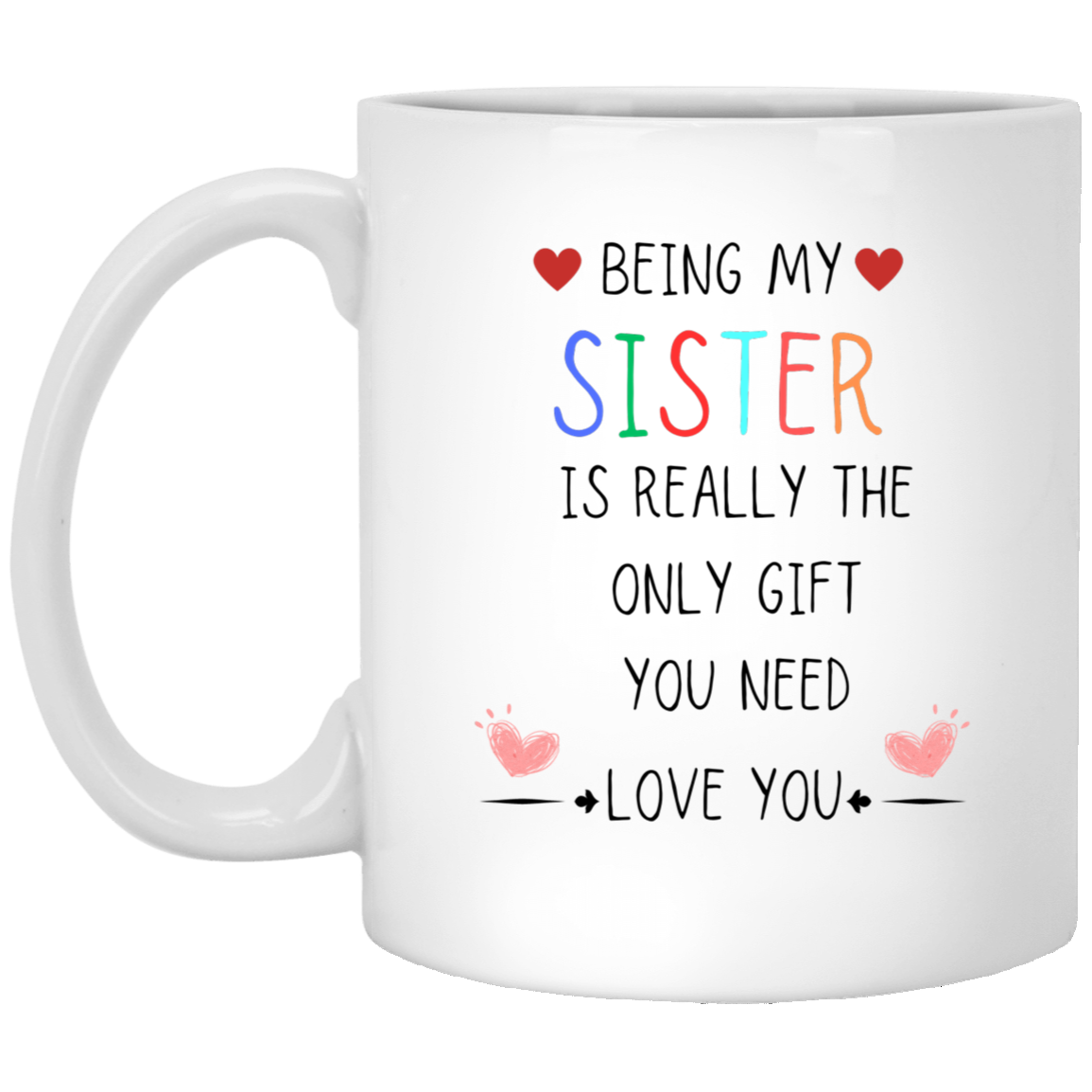 Being My Sister Is Really the Only Gift You Need Sarcastic 11oz White Mug