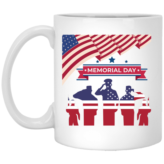 Saluting Our Heroes Memorial Day Tribute White Mug
