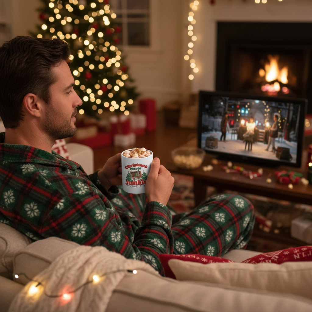 Christmas Movie Junkie 11oz White Mug