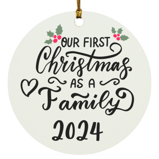 Our First Christmas as a Family Circle Ornament