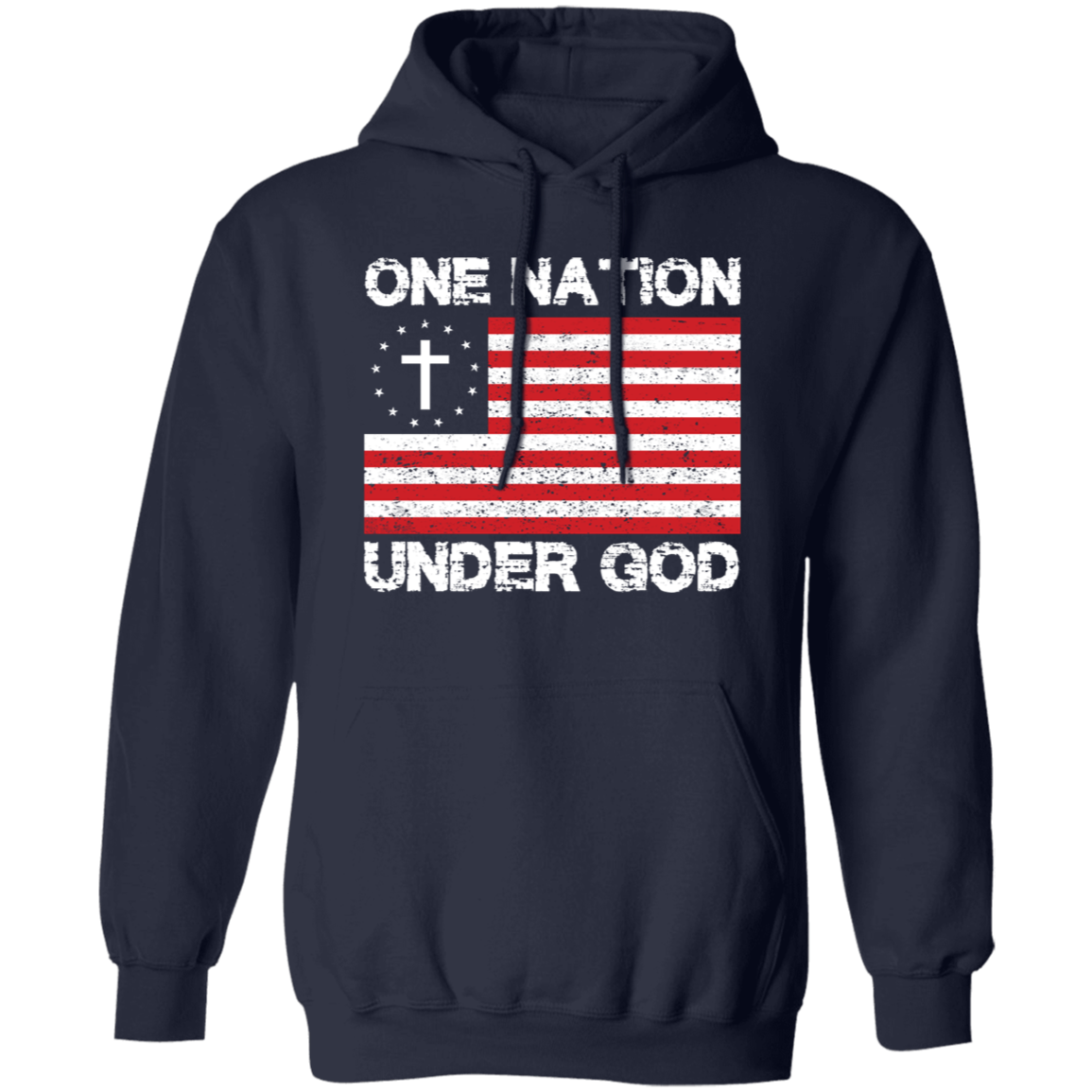 Patriotic Faith: One Nation Under God Pullover Hoodie