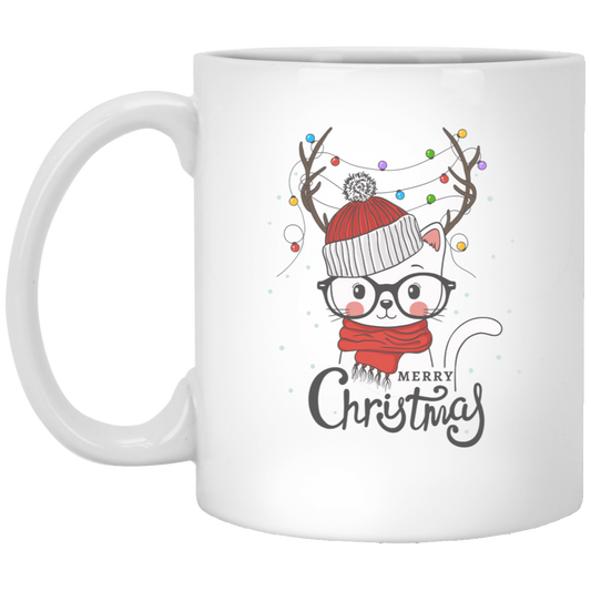 Purr-fectly Festive: Merry Christmas 11oz White Mug