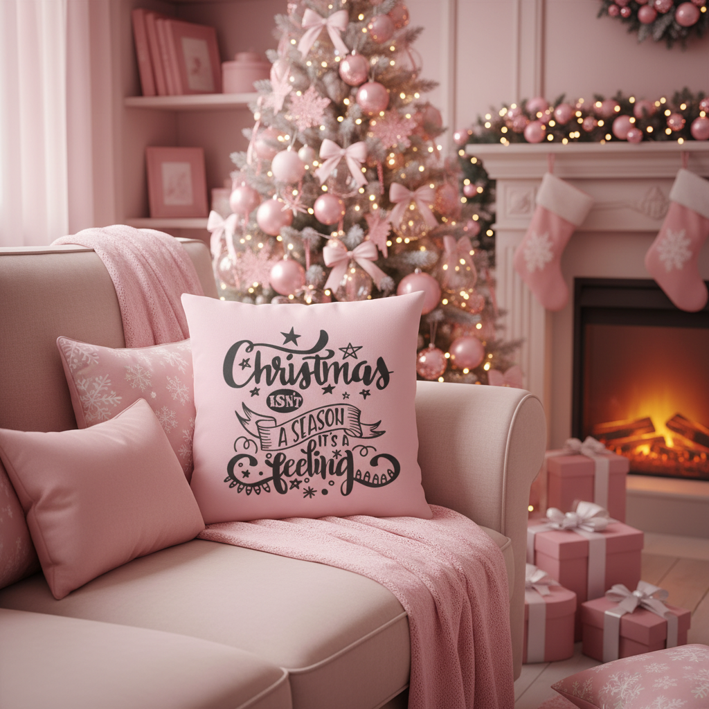 Double Sided Christmas Isn't A Season It's A Feeling Christmas Holiday Pillow, Festive Holiday Decorations, Feeling the Spirit of Christmas, Square Pillow