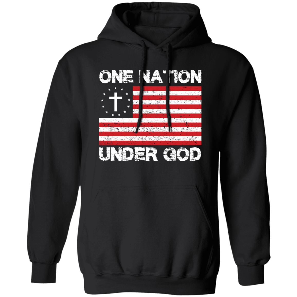 Patriotic Faith: One Nation Under God Pullover Hoodie
