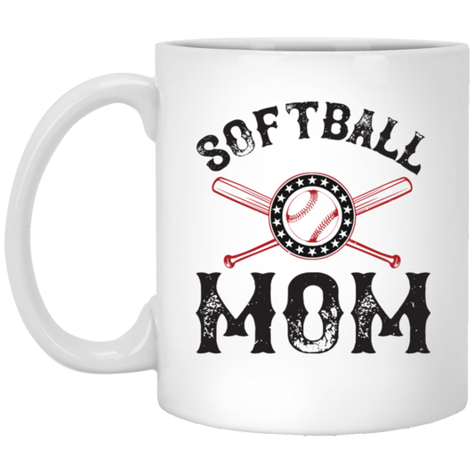 Softball Mom  White Mug