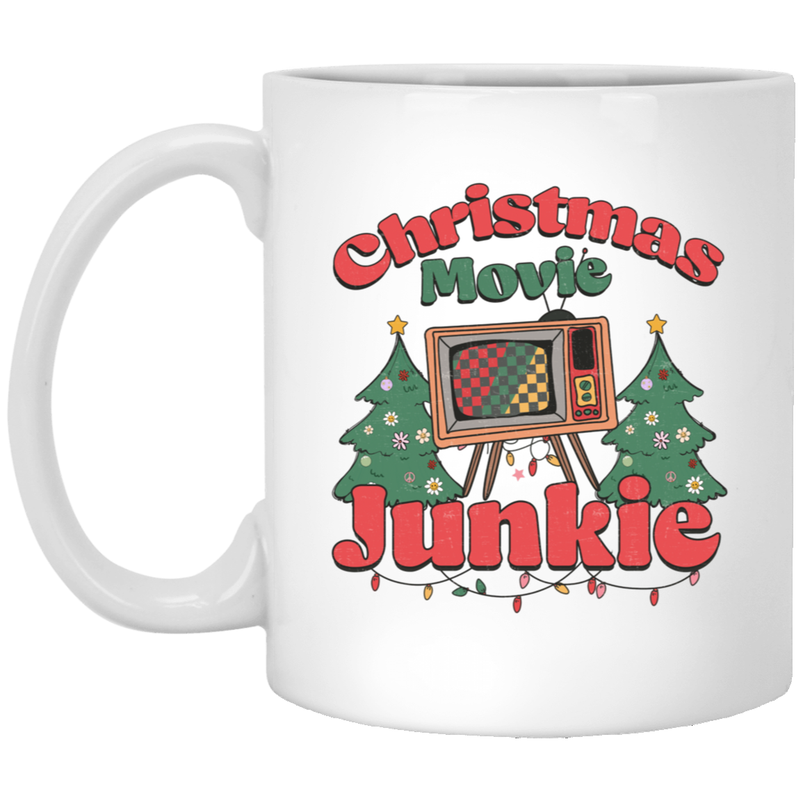 Christmas Movie Junkie 11oz White Mug