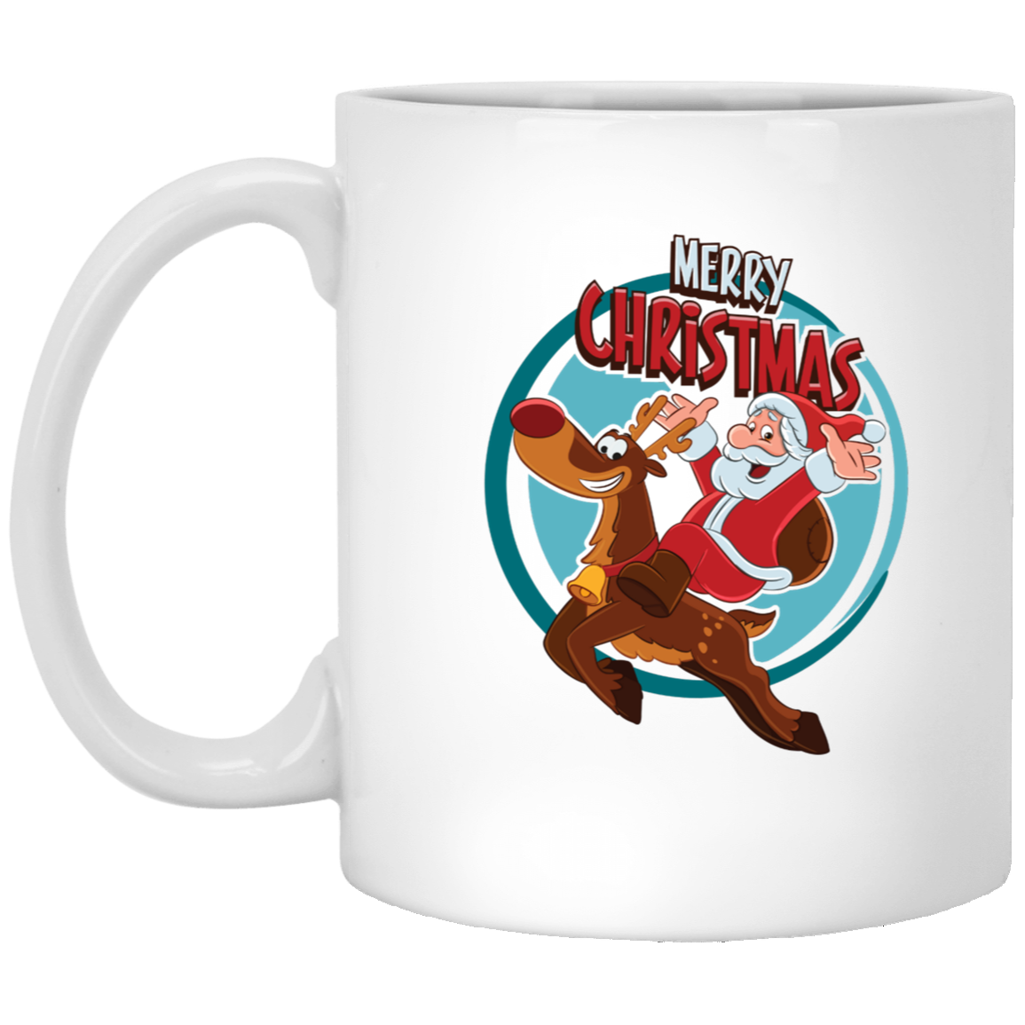 Santa's Wild Ride: Merry Christmas 11oz White Mug