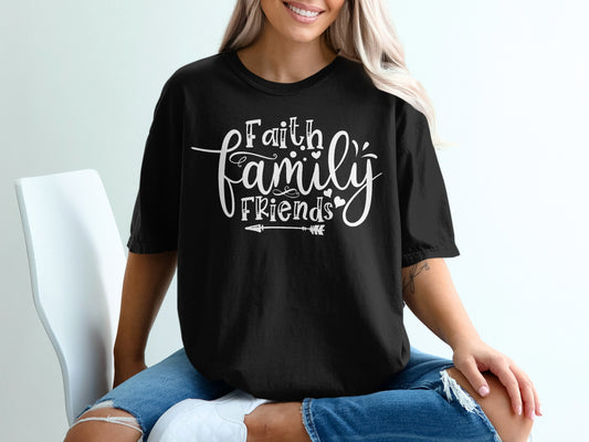 Faith Family Friends Letter Print Casual Shirt product