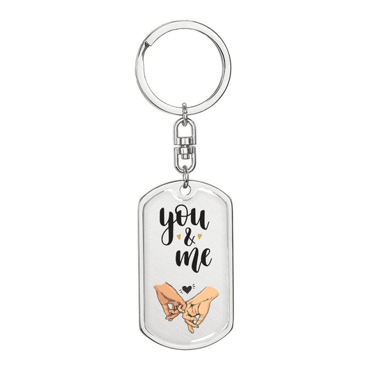 You & Me - Dog Tag Keychain
