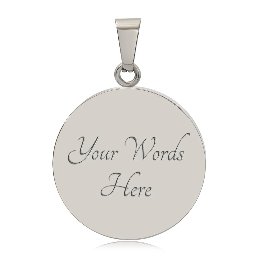 To My Wife I'll Be Loving You Until The End of Time Circle Pendant Necklace Gift for Wife