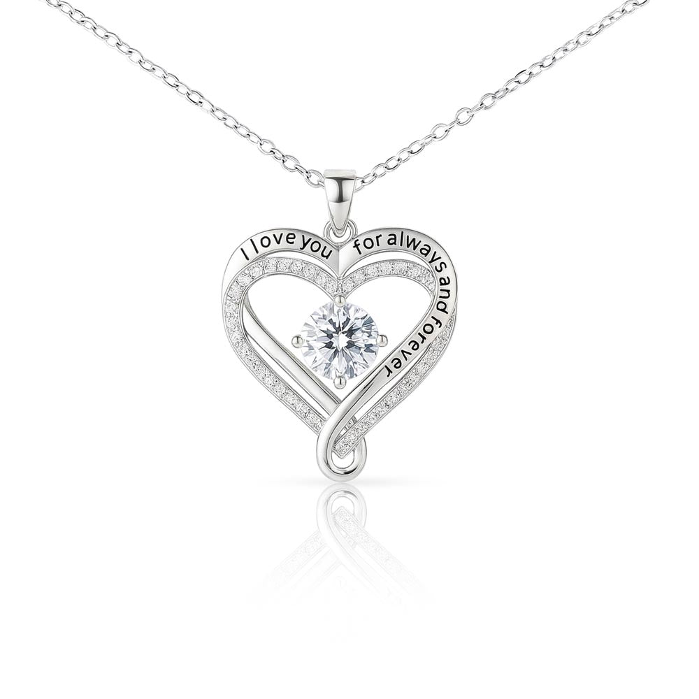 I Love You Forever Heart Necklace – Romantic Love Pendant for Her